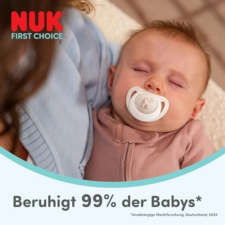 NUK First Choice Night Baby Schnuller, orthodontischer Beruhigungssauger für 6-18 Monate, leuchtend im Dunkeln, Nilpferd/Koala, 0-2 Stück, beruhigt 99 % aller Babys, schonend zur empfindlichen Haut. – Bild 2