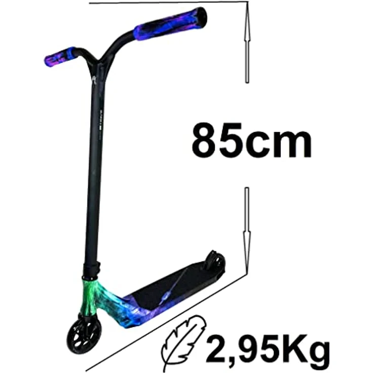 F26 Ethic DTC Erawan V2 M 85cm Stunt-Scooter Lightweight Park Hybrid Street Trick Kinder Roller Freestyle Blau Galaxy Iridium – Bild 3