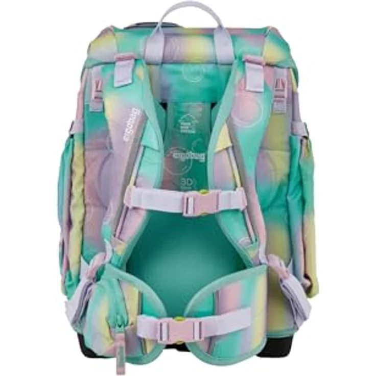 ergobag cubo Set, ergonomischer Schulranzen 5-teilig, grau, für 1. Klasse Grundschule, höhenverstellbar, wasserabweisend, inkl. Sportbeutel und 22-tlg. Federmäppchen – Bild 5