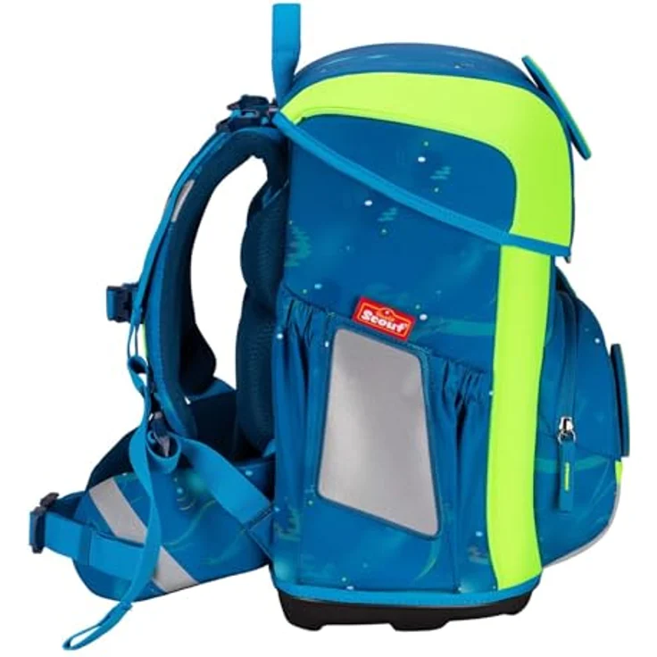 Scout Schulranzen Scout Neo Set Deep Sea, ergonomisch mit hervorragender Sichtbarkeit, inklusive Sportbeutel und Federmäppchen – Bild 3