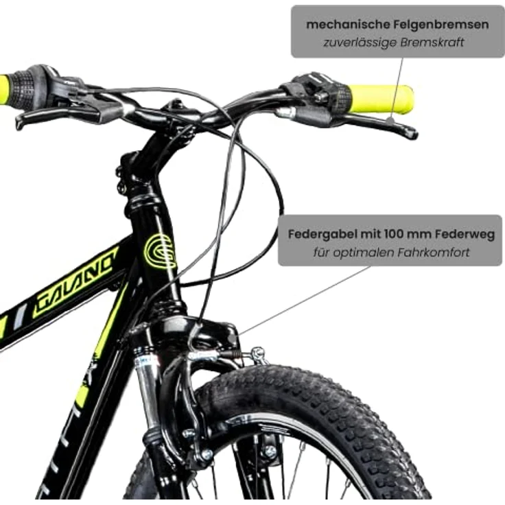 Galano Mountainbike Hardtail 26 Zoll Path MTB Fahrrad 21 Gang Mountain Bike 26" (schwarz/grün, 46 cm) – Bild 3