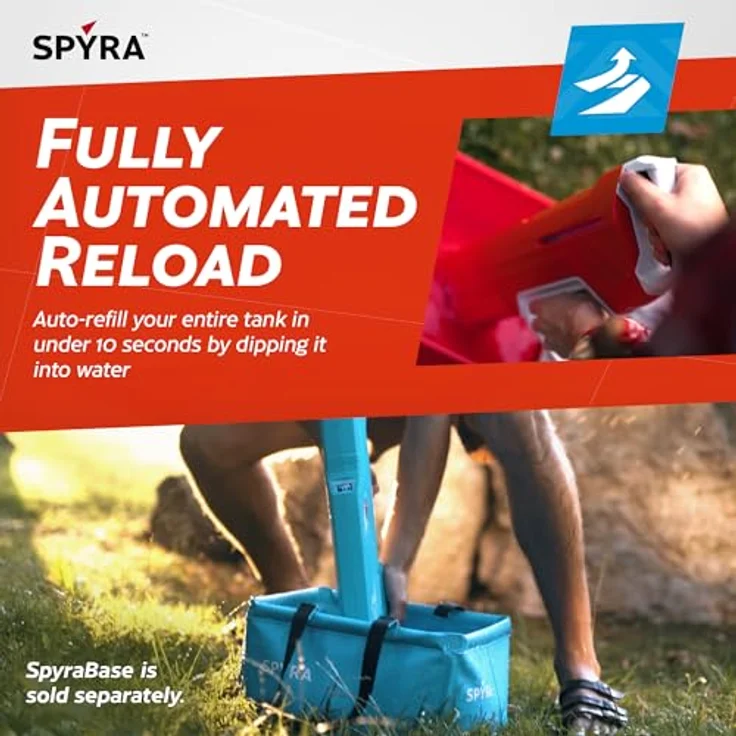 SPYRA SpyraThree™ Elektrische Wasserpistole mit automatischem Aufladen, 3 Spielmodi, LED-Anzeige und 15m Reichweite, rot – Bild 4