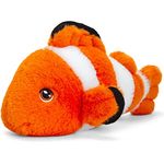 tachi Plüschtier Clownfisch orange weiß, Kuscheltier Fisch mit Streifen, Stofftier groß 28 cm