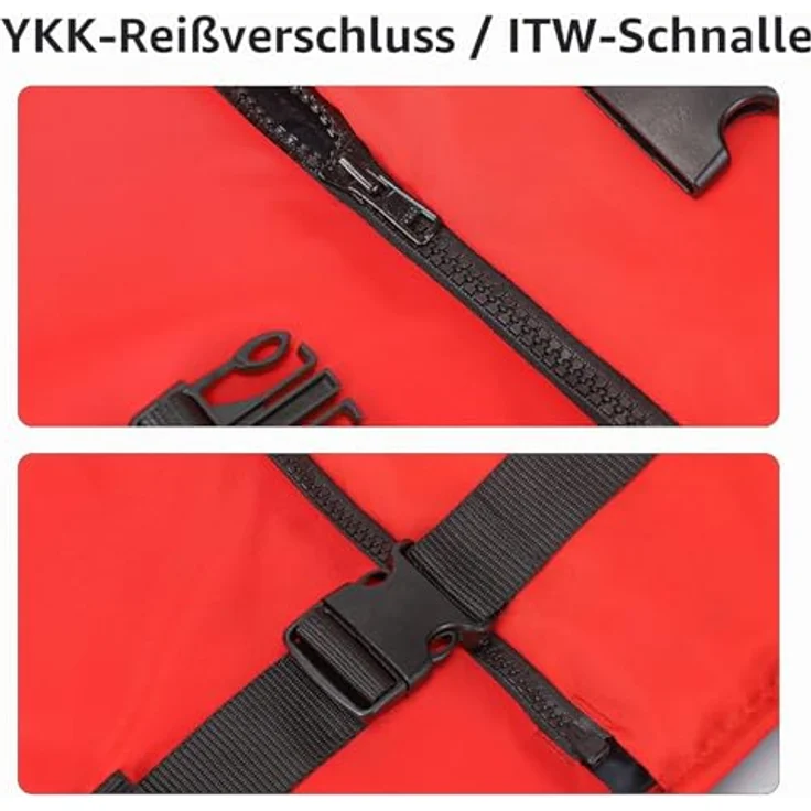 Leader International Schwimmhilfe Erwachsene, Feststoffweste mit 40N Auftrieb, Größe S (Rot, 30-50kg) – Bild 4