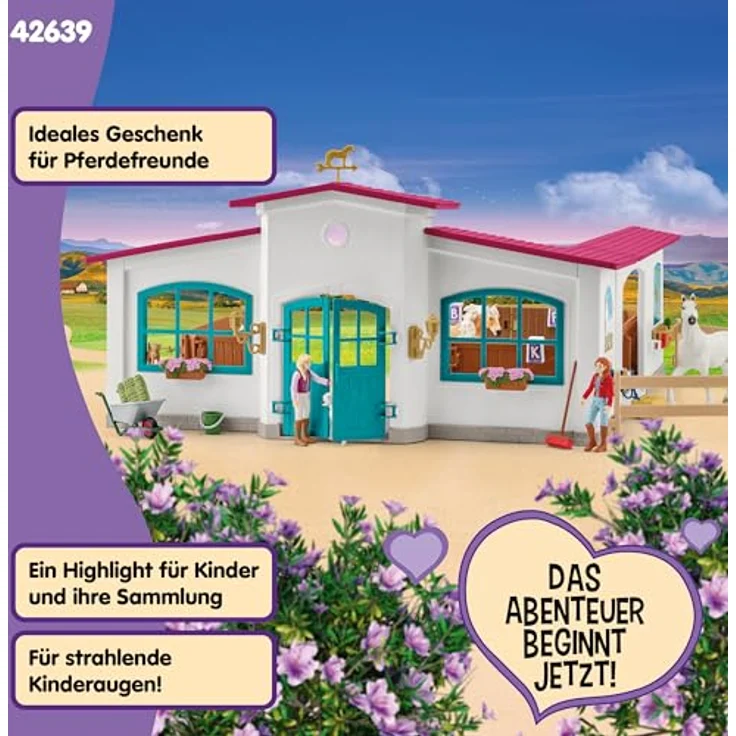 Schleich Reithalle Peppertree, Spielset mit Zubehör für Voltigieren und Springreiten, ca. 53,5 x 52 x 35,1 cm – Bild 7