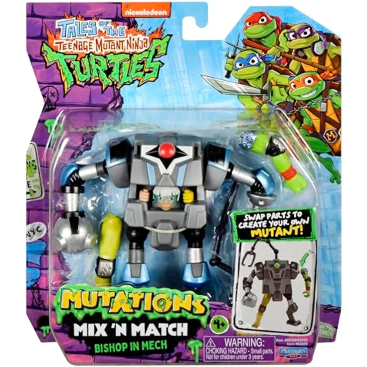 Playmates Tales of the Teenage Mutant Ninja Turtles Mix 'n Match Actionfigur Mech Suit, 12 cm, individuelle sammelbare Figur mit austauschbaren Armen und Waffen