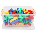 Betzold Steckspielzeug Steckrohre, 80-tlg. – Bausatz für kreative Konstruktionen, fördert Motorik und Kreativität