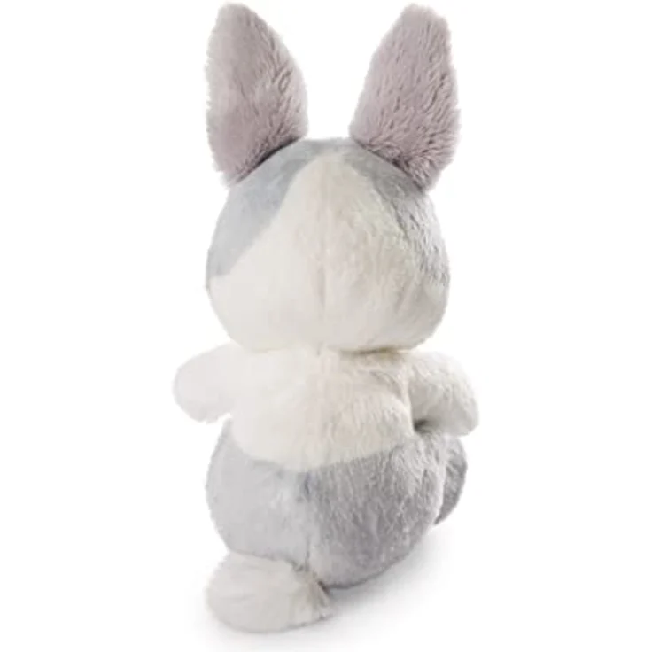 Kuscheltier Hase grau 12cm schlafend im Körbchen – Bild 5