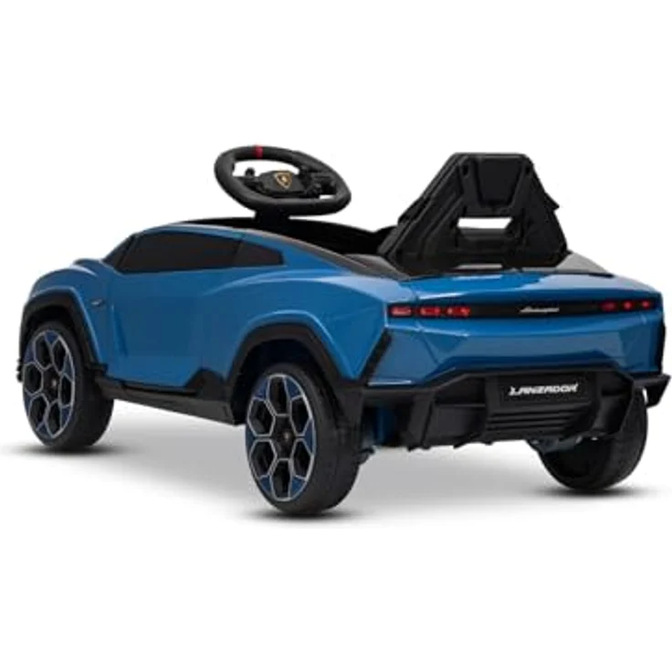 Beneo Elektrisches Ride-on-Auto Lamborghini Lanzador 12V, lizenziert, blau, mit Lithiumbatterie, LED-Beleuchtung, 2,4-GHz-Fernbedienung, MP3-Player und breitem Sitz – Bild 7