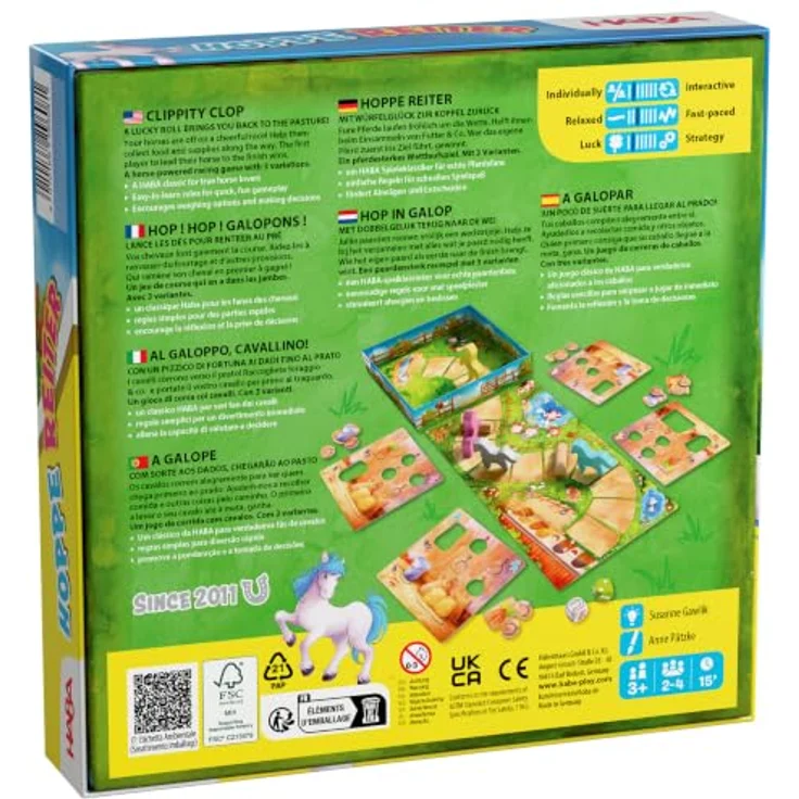 HABA Hoppe Reiter, Brettspiel Pferderennen mit Ressourcenmanagement für Kinder – Bild 7