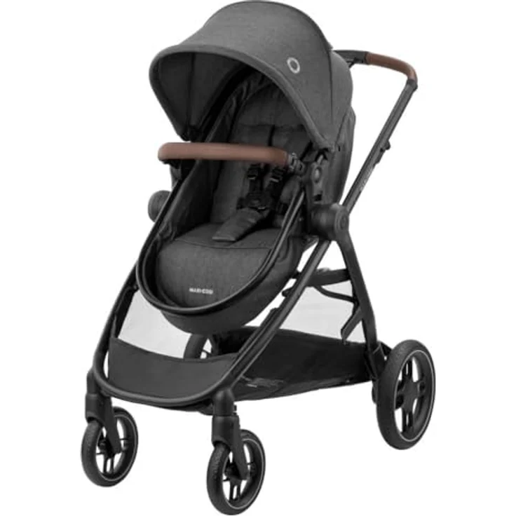 Maxi-Cosi Zelia S Trio 3in1 Kombi-Kinderwagen-Set bis 22 kg, inkl. Babyschale CabrioFix S i-Size, Wickeltasche, Regenschutz, Dark Grey, mit Gratis Mobilitätsgarantie – Bild 2