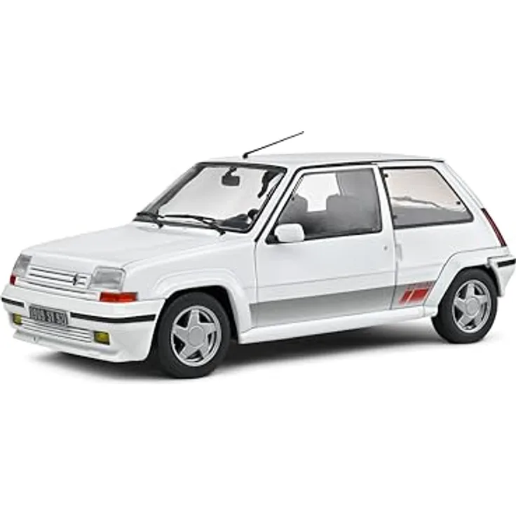 Solido 1:18 Renault 5 GT Turbo MK2 1989, Die-Cast Modellfahrzeug, weiß, mit Fensterkarton und Kunststoffsockel