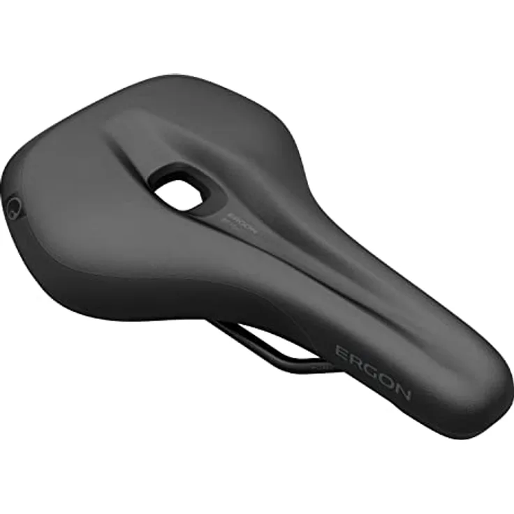 Ergon SF Sattel Herren M/L, Fahrradsitz mit anatomischer Oberfläche und orthopädischem Komfortschaum, schwarz