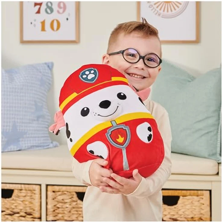 GUND PAW Patrol Trend Squishy Marshall, 30 cm - hochwertiges Plüschtier zur beliebten TV-Serie und Kuschelkissen in einem, Geschenk für Kinder ab 1 Jahr – Bild 5