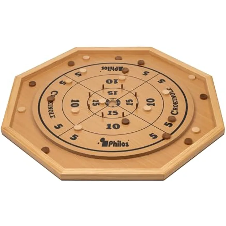 Philos 3320 - Crokinole 5 in 1, Brettspiel aus Schima Holz, für 2 - 4 Spieler, ab 6 Jahre