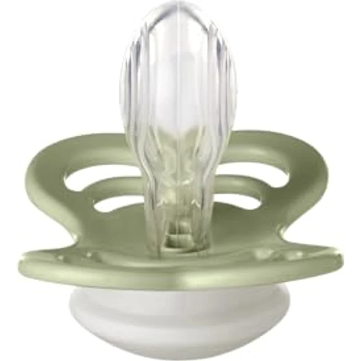 BIBS Supreme Schnuller 2er-Pack, BPA-frei, Symmetrischer Nippel. Silikon, Größe 2 (6-18 Monate), Sage / Cloud Night – Bild 5