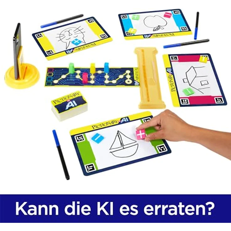 Mattel Games PICTIONARY Vs. KI - Brettspiel mit künstlicher Intelligenz, skizzieren und raten, lustiger Spieleabend für die ganze Familie, Deutsche Version, HYH74 – Bild 5