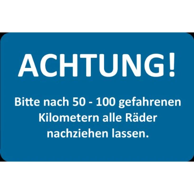 EICHNER Aufkleber ACHTUNG! Räder nachziehen lassen, selbstklebend, blau/weiß, 250 St. – Bild 2