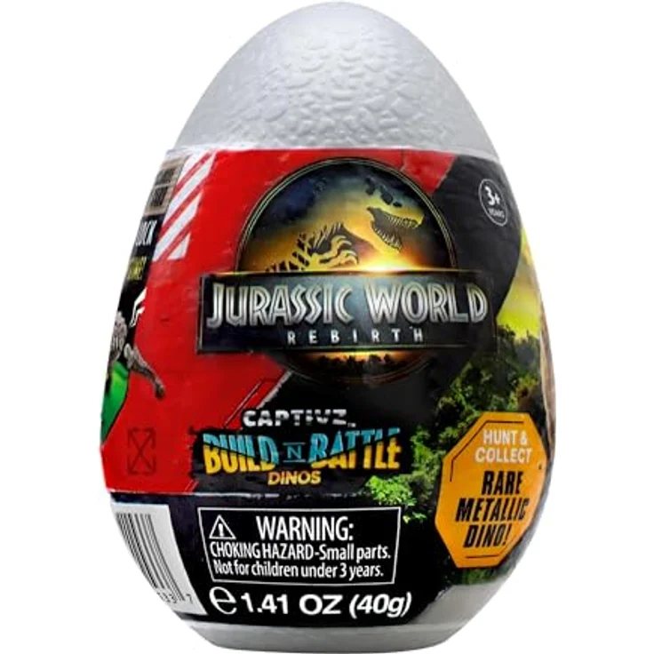 Jurassic World Jurassic Captivz Rebirth - 12-teiliges Sammelfiguren-Set mit 3 Eiern pro Reihe, inklusive slime und exklusiver Dinosaurierfigur – Bild 1