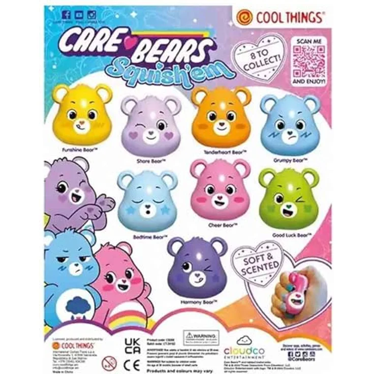BEMIRO Cool Things Care Bears Squish'em, Sammel-Duftfiguren in Überraschungskapsel, 8 verschiedene Charaktere, weiche und duftende Figuren, 5 cm Größe – Bild 3