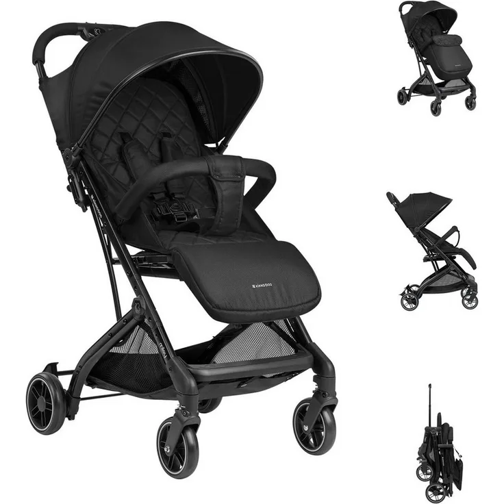 Kikkaboo Kinder-Buggy Kinderwagen Miley mit Fußsack, Fußstütze verstellbar, klappbar, Korb