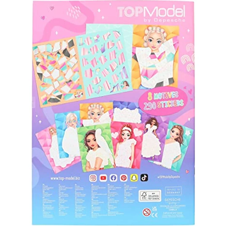 Depesche 12485 TOPModel Fantasy Number Sticker - Stickerbuch mit 16 Seiten zum Gestalten von Outfits nach Zahlen, inklusive 8 Stickerbogen – Bild 4