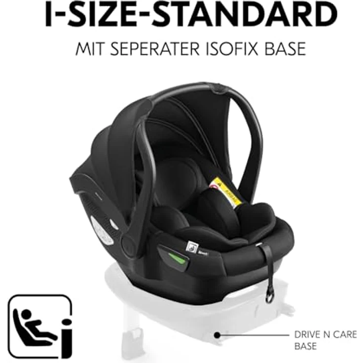 Hauck Babyschale Drive N Care Black, Mitwachsende Babyschale ab Geburt, bis 13 kg – Bild 5
