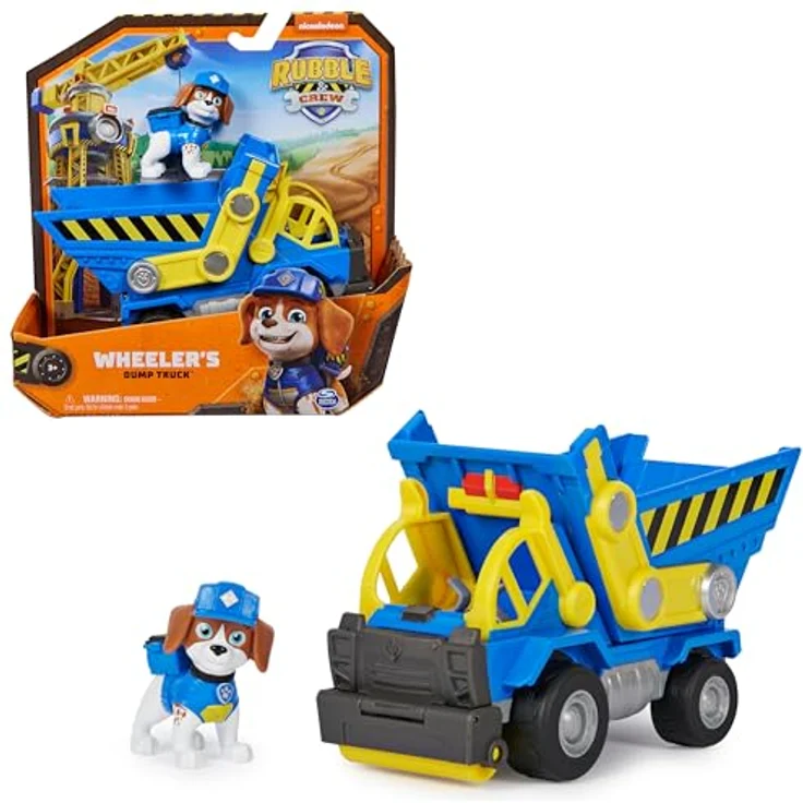 Spin Master Spielzeug-Auto Rubble & Crew - Kipplaster Solid Wheeler mit beweglichem Ausroller und abnehmbarer Spielfigur, für Kinder ab 3 Jahren – Bild 1