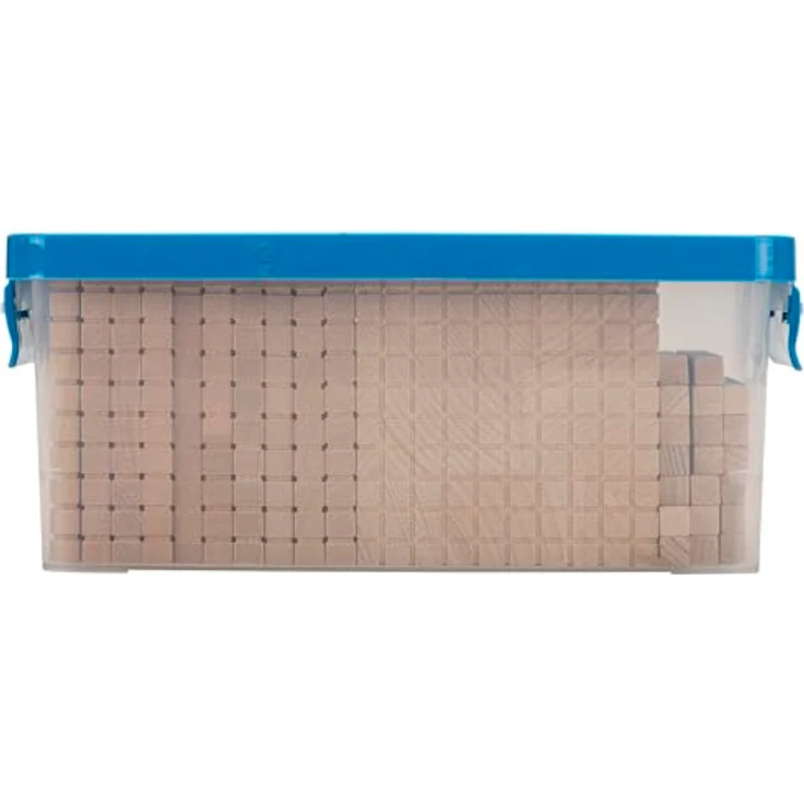 Betzold Zehnersystemsatz, Lernspielzeug aus massiver Buche für Mathematik mit 100 Einerwürfeln, 20 Zehnerstangen, 10 Hunderterplatten und 1 Tausenderblock – Bild 5
