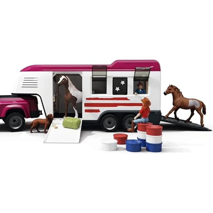 Schleich Lakeside Truck mit Anhänger - robustes Dually Truck-Set für Pferdeabenteuer, inkl. Zubehör – Bild 3