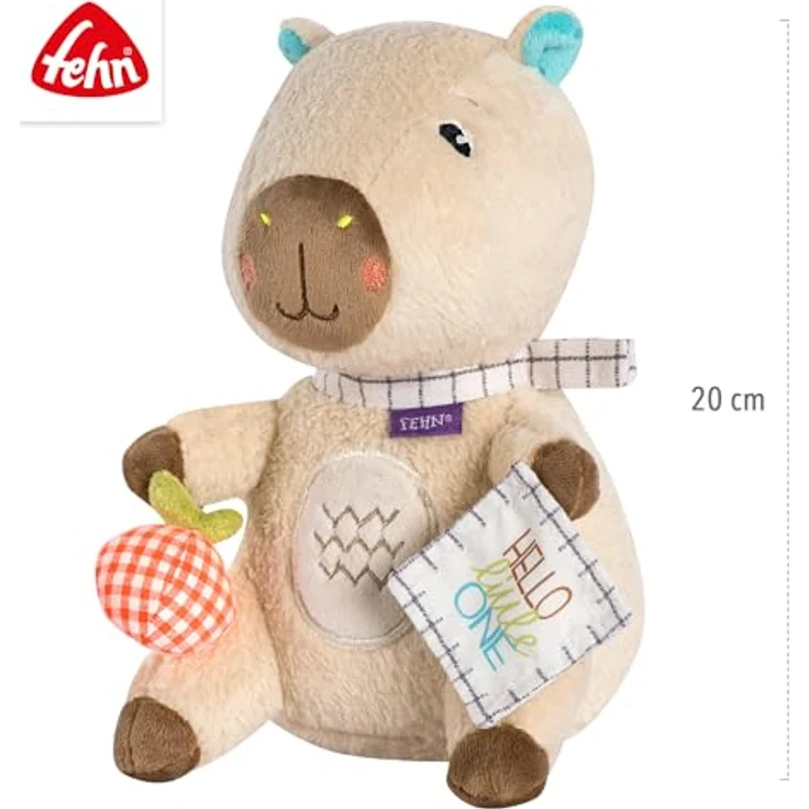 Fehn Kuscheltier Capybara Clara „Hello little One", weich und anschmiegsam, für Babys ab 0+ Monaten, Plüsch und Velours – Bild 5