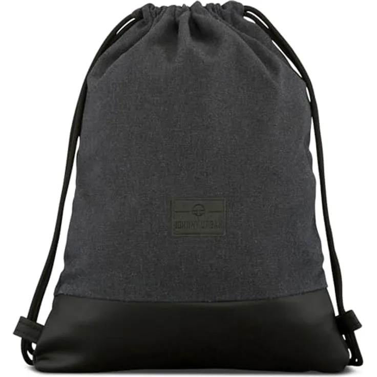 Johnny Urban Turnbeutel Damen & Herren Schwarz - Luke - Beutel Rucksack mit Kordelzug - Baumwoll Canvas - Kleine Innentasche für Wertsachen
