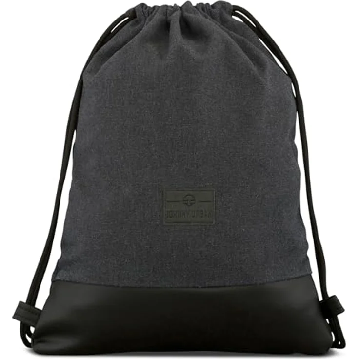 Johnny Urban Turnbeutel Damen & Herren Schwarz - Luke - Beutel Rucksack mit Kordelzug - Baumwoll Canvas - Kleine Innentasche für Wertsachen – Bild 1