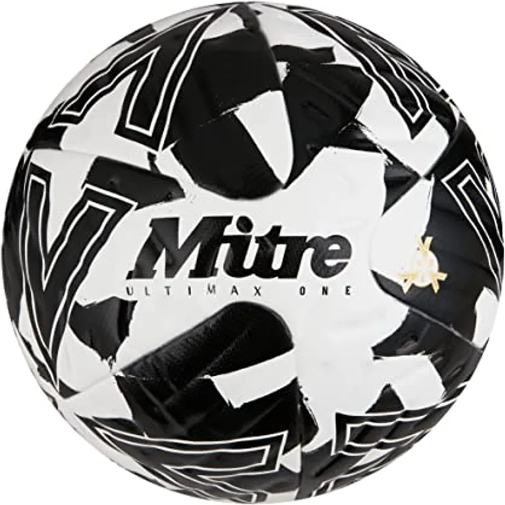 Mitre Ultimax One Unisex-Fußball, Weiß/Schwarz/Blacl, 4