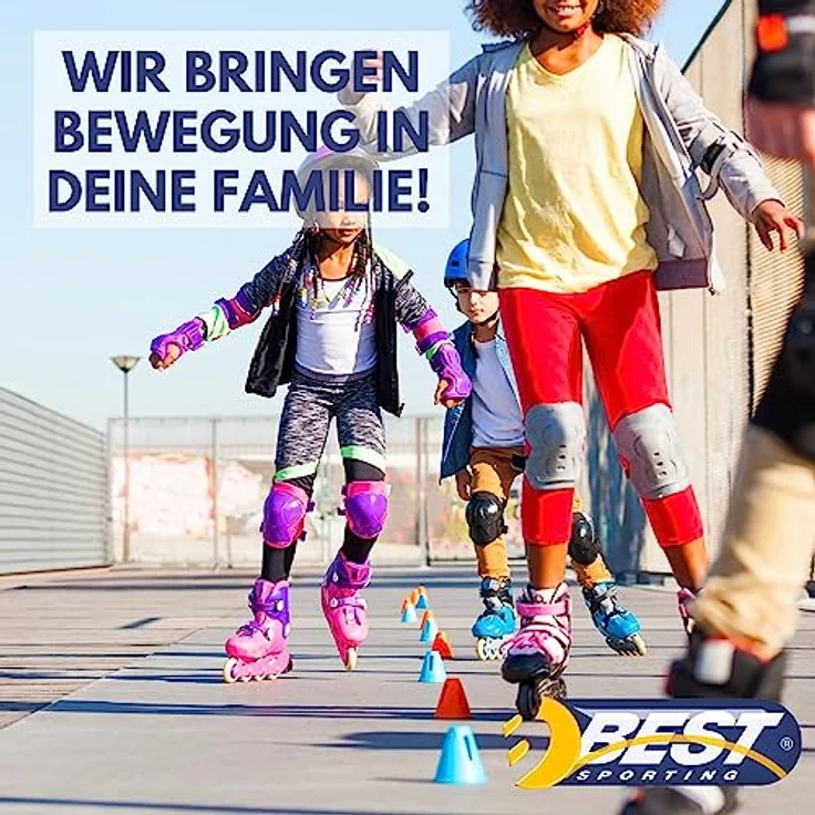 Best Sporting Inline Skates Kinder I Rollschuhe größenverstellbar I robuste Inliner für Jugendliche mit Bremse I schwarz/rot I Rollerskates Schuhe Kinder I Inliner mit 4 Rollen (29-33) – Bild 5