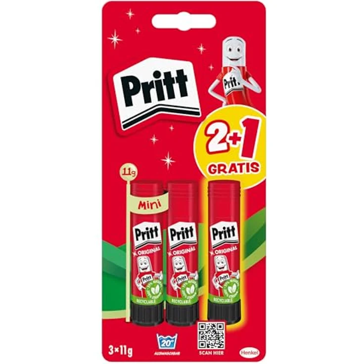 PRITT Klebestift, zuverlässiger Bastelkleber mit starkem Halt und sauberer Anwendung, lösungsmittelfrei – Bild 1