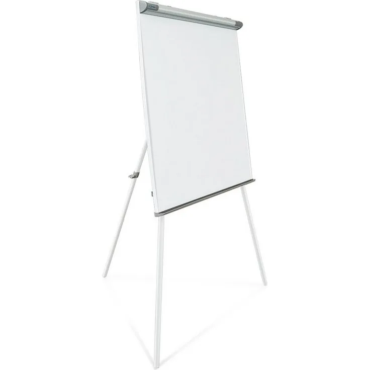 Master of Boards Coyote PRO Flipchart, 68x105 cm, höhenverstellbar, klappbares Dreibein-Stativ, magnethaftend & beschreibbar, mit Papierhaltern und zwei Seitenarmen