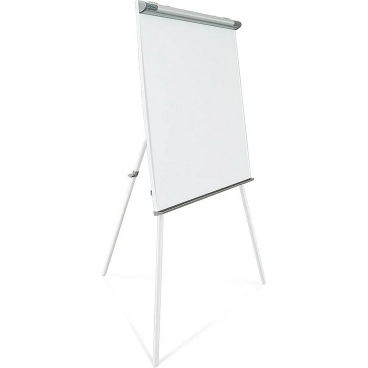 Master of Boards Coyote PRO Flipchart, 68x105 cm, höhenverstellbar, klappbares Dreibein-Stativ, magnethaftend & beschreibbar, mit Papierhaltern und zwei Seitenarmen