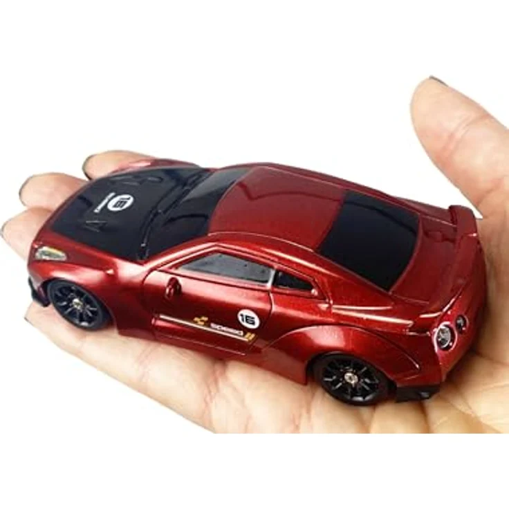 Amewi Drift Sport GTR, RC Modellauto 1:43 Elektro Sportwagen mit Allradantrieb (4WD), rot, 2,4GHz, Gyro-Stabilisierung, LED-Beleuchtung, bis zu 15 km/h – Bild 5