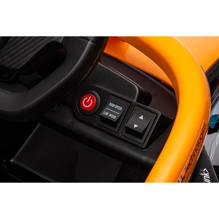 sun baby McLaren Kinder Elektroauto, Elektro Kinderauto für 3-5 Jahre, MP3-Player, Fernbedienung, Federung (Orange) – Bild 5