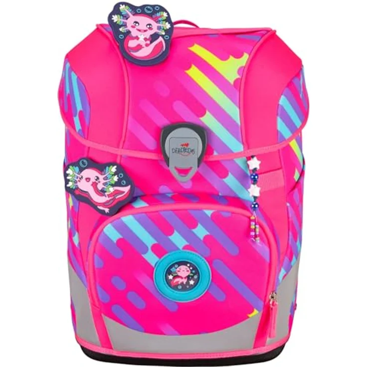 DerDieDas Schulranzen Set 5-TLG. ErgoFlex Tiny NEON Punkie, ultraleicht mit ergonomischer Unterstützung – Bild 2