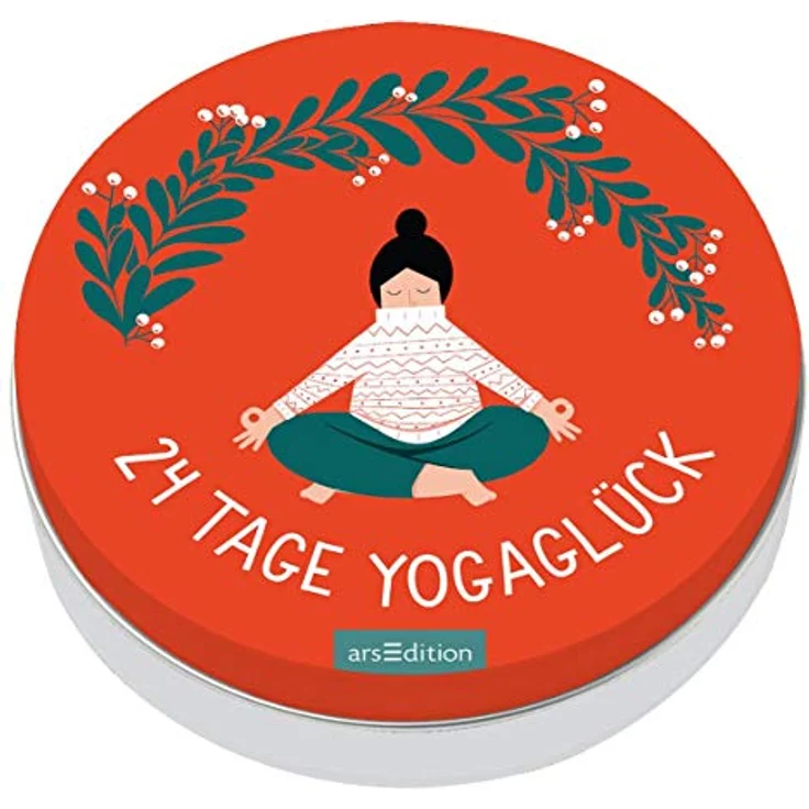 Ars Edition Adventskalender in der Dose, 24 Tage Yogaglück mit Karten für Yoga-Übungen und Achtsamkeitsanregungen – Bild 1