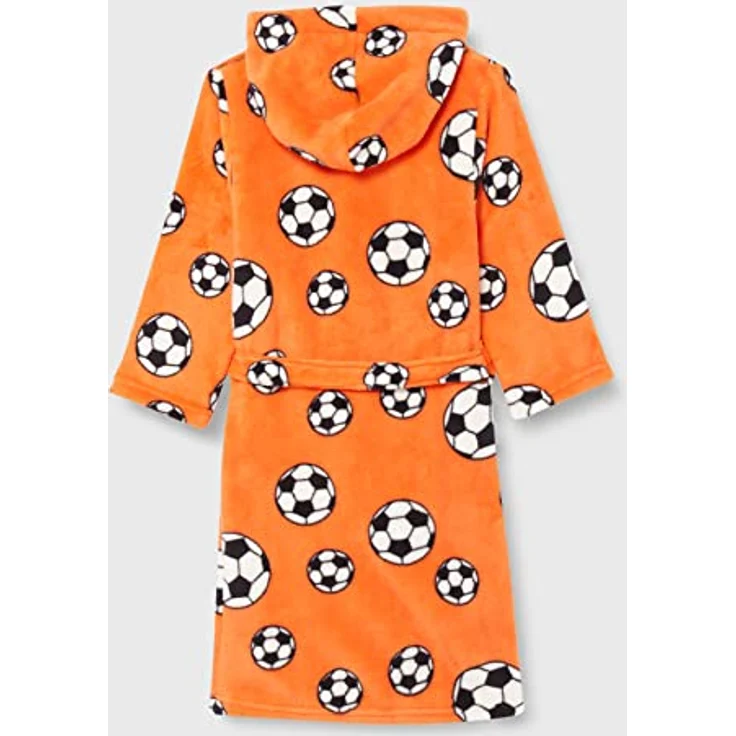Playshoes Jungen Fleece-Bademantel Fußball 340151, 39 - Orange, 98-104 - Preisvergleich – Bild 3