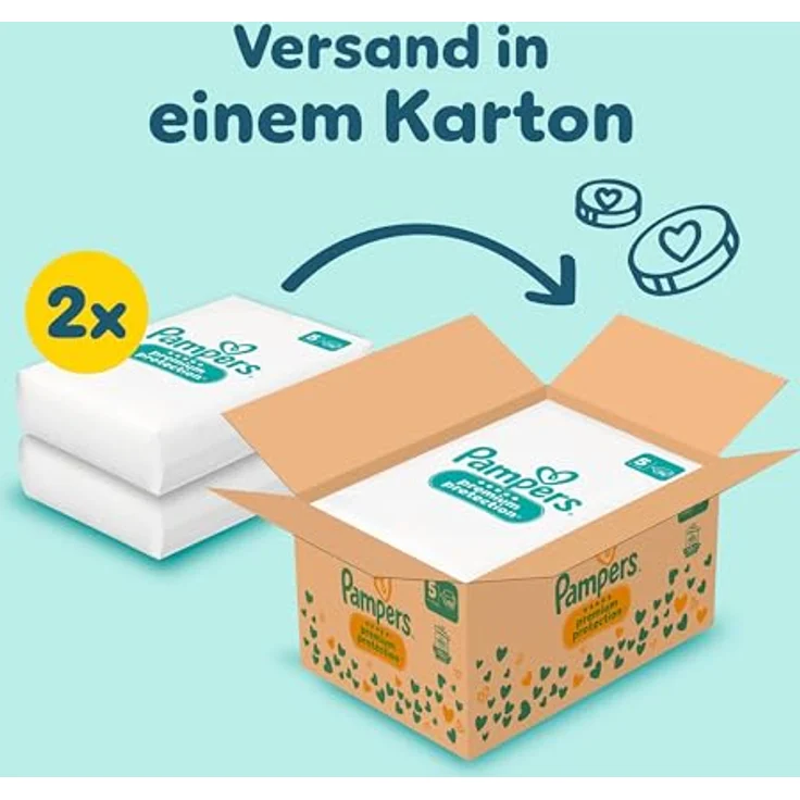 Pampers Premium Protection Windeln Gr. 5 Junior (11-16 kg) Monatsbox, 152 Stück – Bild 2
