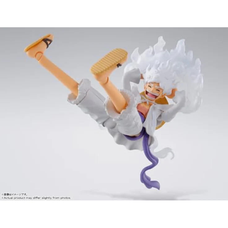 Tamashii Nation Monkey D. Luffy S.H. Figuarts, 15,5 cm Sammelfigur Gear 5 mit 4 austauschbaren Gesichtern und 3 Handpaaren – Bild 2