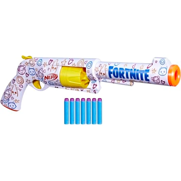 NERF Fortnite Frenz 4 Ever Dart-Blaster, Blaster mit Beste-Freunde-Lackierung, inkl. Bonus-Code, 6-Dart Trommel (Bunt) – Bild 2