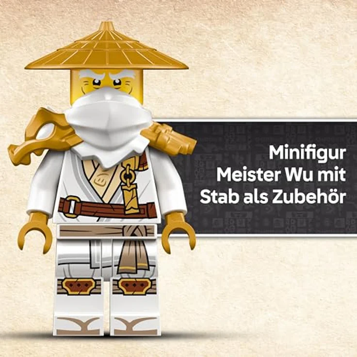 LEGO Ninjago 71847 Der Wächterdrache Bausatz, 48 cm Modell mit beweglichem Drachen und Meister Wu Minifigur, Mehrfarbig – Bild 5