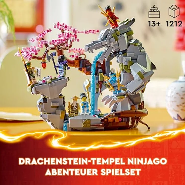 LEGO NINJAGO Drachenstein-Tempel Drachen-Spielzeug mit 6 Ninja-Figuren, großes Set zum Bauen und Spielen, Geschenk zum Geburtstag, ab 13 Jahren 71819 – Bild 2