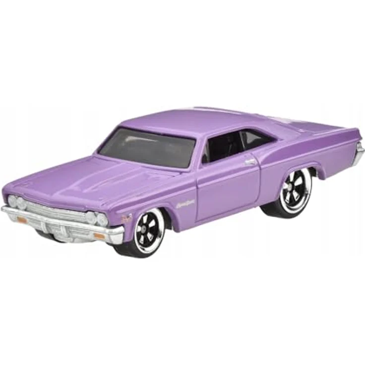 Hot Wheels 1966 Chevrolet Impala HRW53, Spielzeug-Rennwagen im Maßstab 1:64, Metall-Druckguss mit Real Riders-Reifen – Bild 1