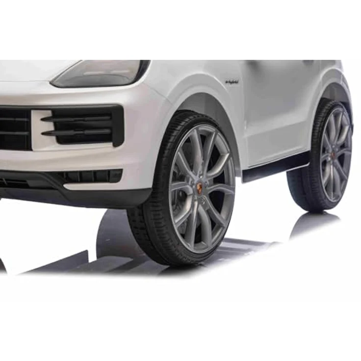 Beneo Motors Porsche Cayenne Kinder Elektroauto 12V lizenziert – Einzelsitz mit 10.8V Lithium-Batterie, 2x25W Motoren, 2,4GHz Fernbedienung, MP3 USB/AUX, LED-Lichter, Federung, weiß – Bild 2